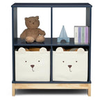 Delta Children babyGap Charlie 6-in-1 Convertible Crib + Brannan Bear Bookcase with Bins + Brannan Bear Wall Shelf with 4 Hooks, Navy (Bundle)