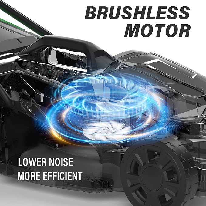 SOYUS Electric Lawn Mower Cordless, 13 Inch 20V Lawn Mowers with Brushless Motor, 2-in-1 Lawn Mower, 5-Position Height Adjustment, 4.0Ah Battery & Charger Included