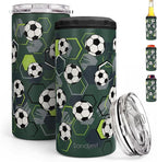 Soccer Can Cooler 12oz - Stainless Steel Insulated for Men Brother Buddy Players - Travel Mug Cups - Tumbler Cans Koozie, Sport Gift for Birthday, Christmas
