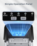 Ice Maker Countertop, Stainless Steel Portable Ice Machine with Carry Handle, Self-Cleaning Ice Makers with Basket and Scoop, 9 Cubes in 6 Mins, 26 lbs per Day, Stainless Steel