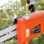 8-Inch Cordless Pole Saws for Tree Trimming, 20V Electric Pole Saw with 2 x 3.0Ah Battery & Charger, 16ft/s Cutting Speed Auto Oiling Multi-Angle Pole Chainsaw,15-Feet Maximum Adjustable Reach