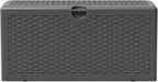 80 Gallon Plus Outdoor Storage Box Waterproof Lockable Resin Deck Box Large, Patio Storage Bin for Pool Accessories Cushion Furniture, Garden Tools, UV-Resistant Outside Delivery Black