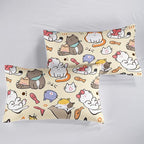 Kawaii Cat Comforter Full,Kawaii Animals Comforter Set for Kids Teens Girls,3Pcs Bedding Set Printed Comforter with 2 Pillowcases,Down Alternative,Soft and Lightweight，Full Size