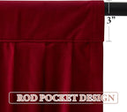 Christmas Red Waterfall Velvet Curtain Valances W79 inches, 1 Panel | Luxury Waterfall Swag Valances, Room Darkening Privacy Window Drapes for Theater, Living Dining Room, Media