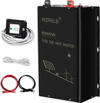 WZRELB 6000W 24V Pure Sine Wave Inverter,24V DC to AC 120V 240V Split Phase Power Inverter,15ft LCD Remote Panel,2*AC Hardwire Terminal,12KW Surge