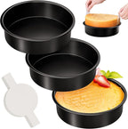 8 Inch Round Cake Pan Set of 3, Nonstick Baking Pans with 100PCS Parchment Paper, Dishwasher Safe