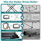 Trash Bag Holder Stand, Heavy Duty Foldable Metal Garbage Bag Frame Fits 30-50 Gallon, Portable Yard Leaf Bag Holder for Lawn Cleanup, Camping, Weeding, Parties