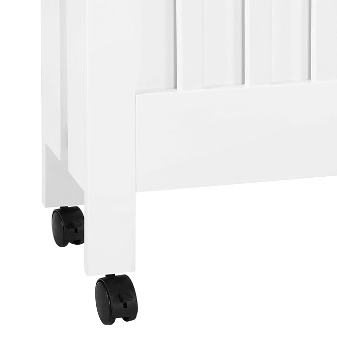Babyletto Maki Full-Size 2-in-1 Portable Folding Crib with Toddler Bed Conversion Kit in White, Greenguard Gold Certified