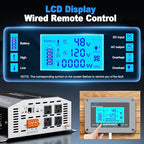 48V 4000 Watt Pure Sine Wave Inverter 48V DC to 110V 120V AC Converter,8000W Peak Power Inverter with 4 AC Outlets,USB Port,Type-C,Remote Control LCD Display for Truck,RV,Vehicles,Solar Off-Grid