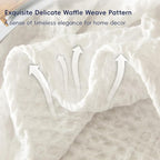 PHF Ultra Soft Waffle Weave Blanket King Size 104"x 90"- Washed Lightweight Breathable Cozy Woven Blanket for Bed - Aesthetic Decor for Couch Bedding Sofa Home Car - Coconut White
