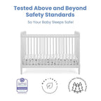 Delta Children Saint 4-in-1 Convertible Crib - Greenguard Gold Certified, Bianca White