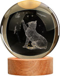 Cat Gifts for Cat Lovers for Women, Large 3D Cat Night Light, Crystal Cat Figurines Lamp 16 Color Changing with Remote Control for Bedroom Decor, Cat Play with Butterfly