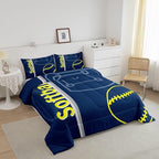 Feelyou Kids Softball Comforter Set Full Size Sports Game Bedding Set for Boys Girls Teens Bedroom Decor Baseball Comforter Women Men Softball Gaming Duvet Set with 2 Pillow Case