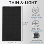 XINPUGUANG Flexible Solar Panel 200 Watts Monocrystalline Fiberglass Solar Modules Charger Off-Grid for 12V System Boat RV Cabin Van Car Uneven Surfaces (200W)