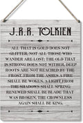 Qious Inspirational Signs Gift Farmhouse All That is Gold Does Not Glitter Not All Those Who Wander are Lost Wooden Hanging Sign Rustic Wall Art Home Office Living Room Decoration 10 x 8 Inches…