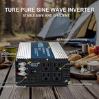WZRELB 5000W Pure Sine Wave Inverter 48V DC to 110V 120V AC Power Converter with LED Display, Hardwire Terminal,Off-Grid Portable Power Inverter with 4 AC Outlets for Home, RV, Truck, Camping