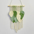 Macrame Wall Hanging Boho Wall Tapestry Handmade Woven Leaf Wall Decor Crochet Wall Art for Home Office Apartment(15.8" W x 31.5" L)