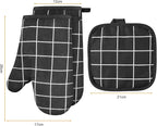 AUAUY Oven Mitts and Pot Holders 6PCS Set, 392°F Heat Resistant Cooking Gloves and Hot Pads Baking Mittens Grilling Gloves BBQ Gloves Non-Slip Kitchen Mittens for Oven Cooking Baking Grilling