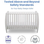 Delta Children Taylor 4-in-1 Convertible Baby Crib, Easy to Assemble, Sustainable New Zealand Wood, JPMA Certified, White