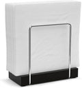 Wican Napkin Holder for Table, Bamboo Iron Standing Napkin Dispenser | Kitchen Dining Table Farmhouse Cocktail Picnic Rustic Wood Holders, Mail Bills, Suitable Dining Room Decors, Silvery & Black