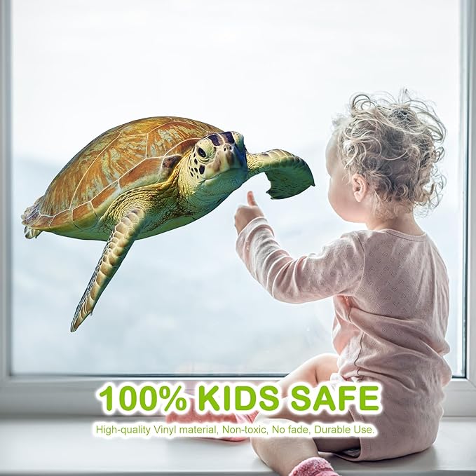 Turtle Wall Stickers Gifts Christmas - Sea Turtle Wall Decals Peel and Stick - Turtle Wall Stickers Removable - Sea Turtle Animals Wall Decor for Kids Baby Bedroom Bathroom Living Room