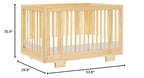 Babyletto Yuzu Convertible All-Stages Bassinet, Midi, Full-Size Crib in Natural, Greenguard Gold Certified, Portable & Adjustable with Conversion Kits and Pads Included