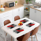 Feelyou Red Grey Black Placemats Set of 4 18"x12" Kids Abstract Placemat for Kitchen Dining Table Decor Indoor Outdoor for Boys Geometric Table Place Mats, Modern Art