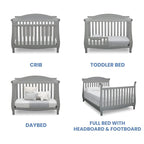 Delta Children Lancaster 4-in-1 Convertible Baby Crib, Grey + Serta Perfect Slumber Dual Sided Recycled Fiber Core Crib and Toddler Mattress (Bundle)