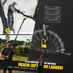 Brushless 2-IN-1 Cordless Pole Saw & Mini Chainsaw, 2× 21V 4.0Ah Batteries Powered 8 Inch Chain, 16-Foot Max Reach & Multi-Angle Electric Pole Saw for Tree Trimming,Tree Trimmer for Branch Cutting.