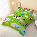 Farm Animal Comforter,Pig Cow Sheep Comforter Set for Kids Teens Girls Boys,3Pcs Bedding Set Printed Comforter with 2 Pillowcases,Down Alternative,Soft and Lightweight，Full Size
