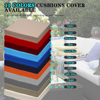ClawsCover 14Pack Outdoor Patio Seat and Back Cushions Replacement Covers Fit for 7Pieces 6-Seater Wicker Rattan Sectional Couch Chair Furniture Set,Light Khaki-Include Cover Only (Large)