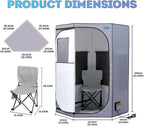 Portable Full Size Infrared Sauna for Home,Pentagonal Size Far Infrared Sauna,One Person Sauna Tent with Heating Foot Pad, Portable Chair, (L38 x W38 x H63, Grey)