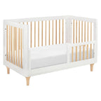 Babyletto Lolly 3-in-1 Convertible Crib with Toddler Bed Conversion Kit in White and Natural, Greenguard Gold Certified