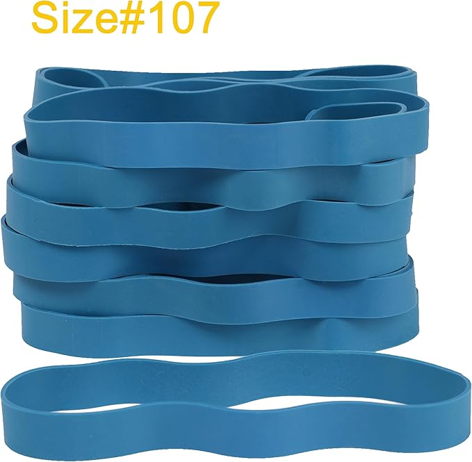 Rubber Bands Size#107 Heavy Duty Big Wide rubber band 30PCS Elastic Bands for Office Supply Trash Can File Folders Litter Box Rubber Bands (Blue)
