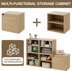 Storage Cube 2 Tires Natural Stackable Storage Shelf, Cubby Organizer Wooden Display Shelf Closet Organizer,Modern Cubical Bookcase Compact Storage Cabinet for Living Room Bedroom Office