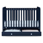 babyGap by Delta Children Graham 4-in-1 Convertible Crib with Storage Drawer TrueSleep Crib and Toddler Mattress (Bundle), Navy/Light Blue