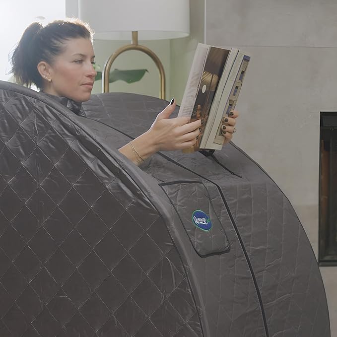 Durasage Lightweight Portable Personal Steam Sauna Spa - 800W Steam Generator, 60-Min Timer, Zippered Access, Single Front Pocket, Foldable Frame & Chair - Indoor Use, at-Home Relaxation Kit