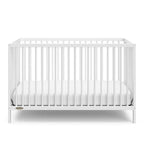 Graco Teddi 5-in-1 Convertible Crib (White) – GREENGUARD Gold Certified, Converts to Daybed, Toddler & Twin Bed with Headboard and Footboard, Adjustable Mattress Height