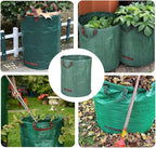 CFH-ALLEZ 1 Pair Lawn Claws Leaf Scoop Collect + 1 Pack 72 Gallons Reusable Light Green Garden Bag
