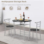 VINGLI 31.5" Drop Leaf Dining Table Set for 2, 3 Pieces Dining Table with Chair for Small Space, Small Kitchen Extendable Folding Dining Table for Dining Room，Home, Apartment, Saving Places, Black