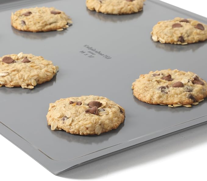 Calphalon Titan Steel Core PFA Free Nonstick 17 x 14 Cookie Sheet Baking Pan, Heavy Duty Reinforced Steel Bakeware for Even Heating, Oven Safe Baking Tray for Cookies