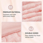 Andency Pink Fleece Comforter Set Queen Size, 3 Pieces Plush Shaggy Faux Fur Bed Comforter Set for Queen Bed, Fuzzy Fluffy Warm Bedding Set for Women Girls
