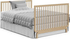 Storkcraft Santorini Deluxe 5-in-1 Convertible Crib with Bonus Toddler Guardrail (Driftwood) – GREENGUARD Gold Certified, Toddler Guardrail Included in Box, Fits Standard Crib Mattress