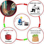 NaiNai 50FT Sewer Jetter Kit for Pressure Washer,1/4 Inch NPT Sewer Jetting Hose,Pressure Washer Drain Cleaner Hose 5800PSI with Sewer Jetter Nozzles, Gloves, Waterproof Tape, Apron (50FT)