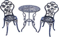 KAILI Outdoor Furniture Bistro Set with Rose Pattern 1 Table 2 Chairs for Garden Patio Porch (Rose-Bronzed)