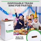 Tioncy 5 Pcs Cardboard Trash Cans Disposable and Reusable Corrugated Cardboard Trash Cans Recycling Bins Bulk with 10 Garbage Bags White Garbage Boxes for Parties Events(30 Gallon)