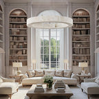 Alabaster Round Chandelier, D30in Modern Marble Dining Room Chandeliers, White Foyer Chandelier for Dining Room Light Fixture, Living Room, Bedroom Lights, Foyer, Kitchen