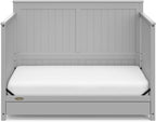 Graco Hadley 5-in-1 Convertible Crib with Drawer (Pebble Gray) – GREENGUARD Gold Certified, Crib with Drawer Combo, Full-Size Nursery Storage Drawer, Converts to Toddler Bed, Daybed