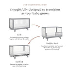 Babyletto Hudson 3-in-1 Convertible Crib with Toddler Bed Conversion Kit in Grey and White, Greenguard Gold Certified