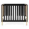 Delta Children Gio Mini Crib with 2.75" Mattress Included, Ebony/Natural